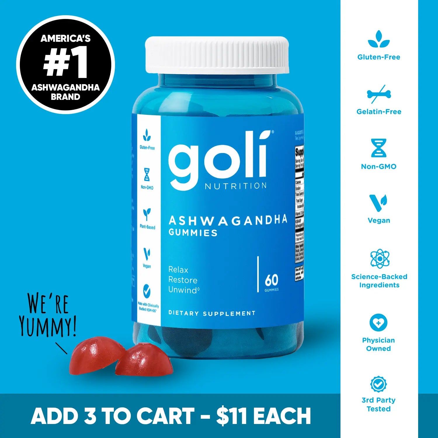 Goli Ashwagandha & Vitamin D Gummies — Mixed Berry