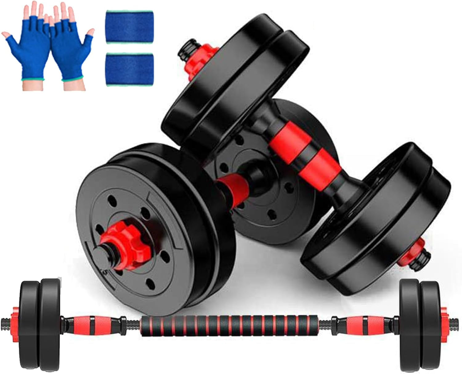 2-in-1 Adjustable Dumbbell & Barbell Set