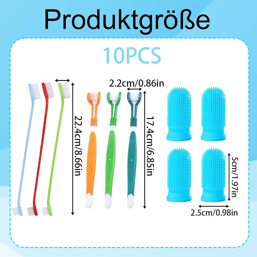 Complete Dog Toothbrush Kit — 10-Piece Dental Care Set