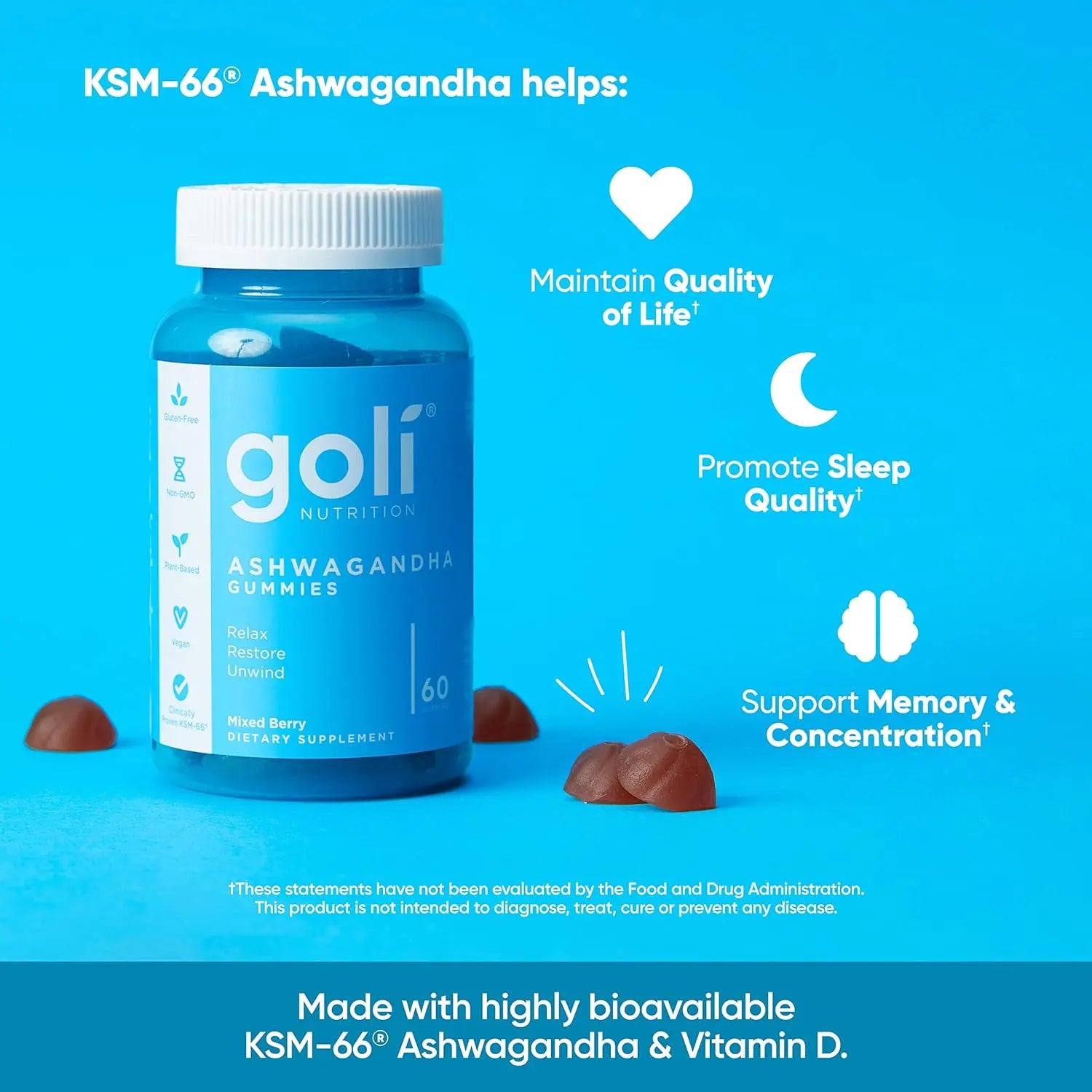 Goli Ashwagandha & Vitamin D Gummies — 3-Pack