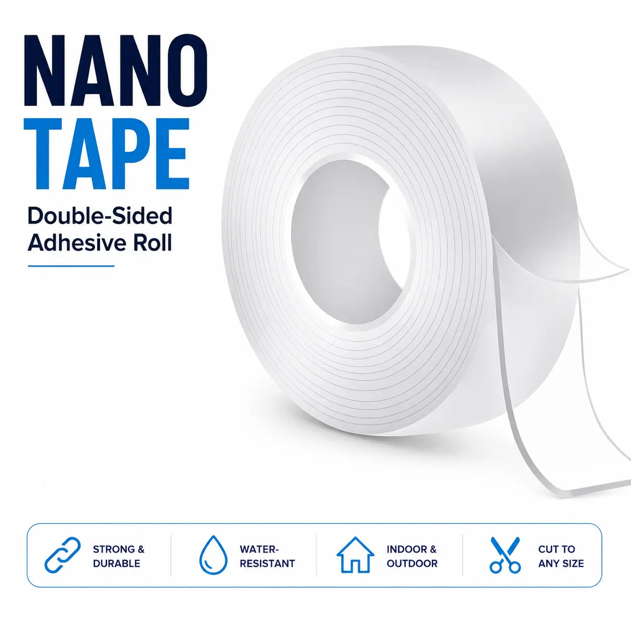 Heavy-Duty Nano Tape — Double-Sided, Residue-Free