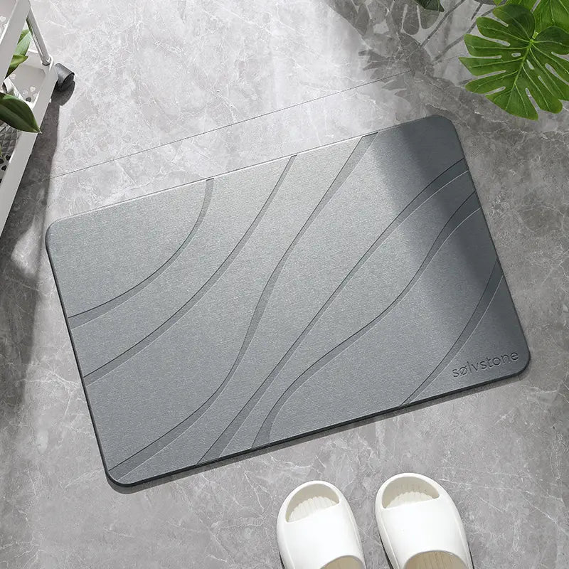 SØLVSTONE Quick-Dry Stone Bath Mat — Waves