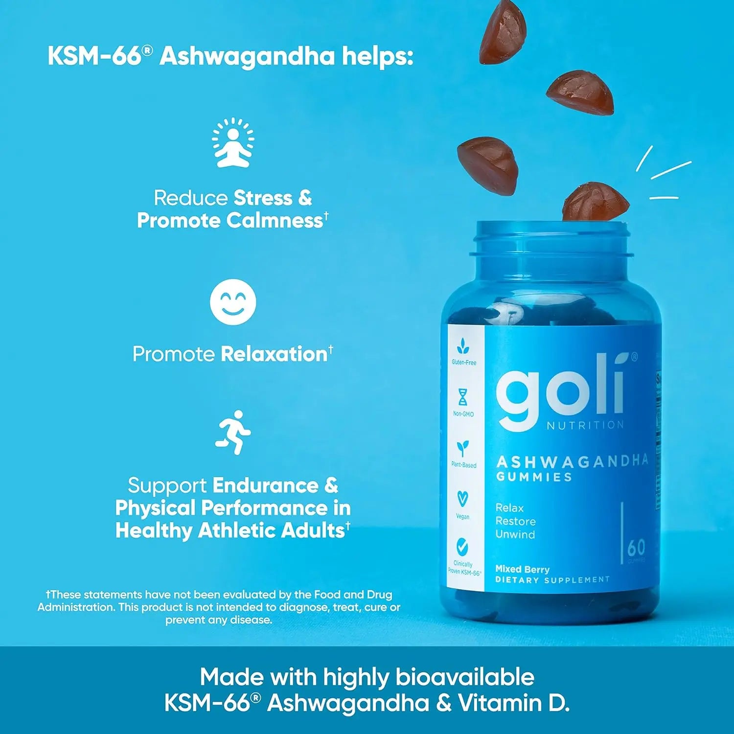 Goli Ashwagandha & Vitamin D Gummies — 3-Pack