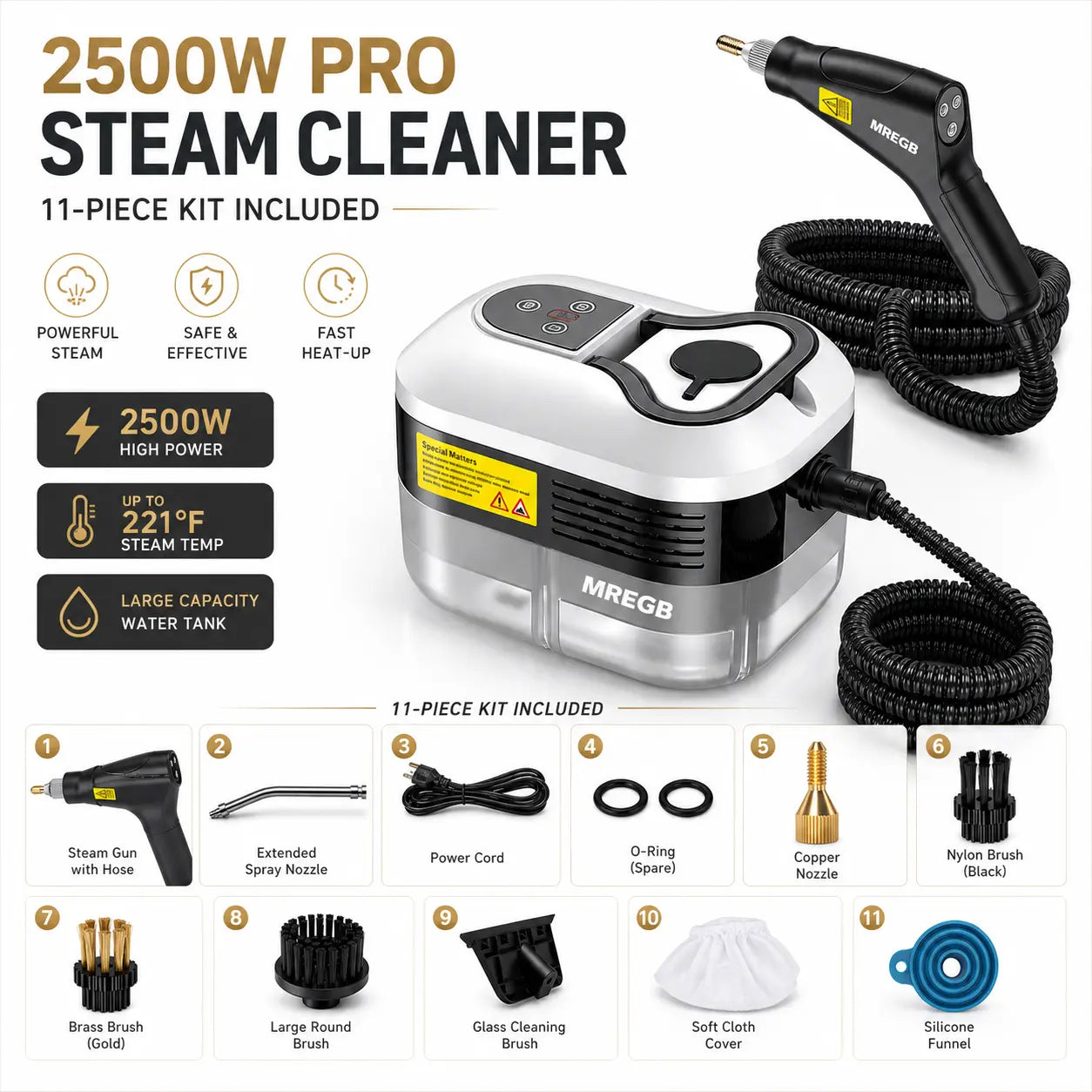 MREGB Handheld Steam Cleaner with Accessories