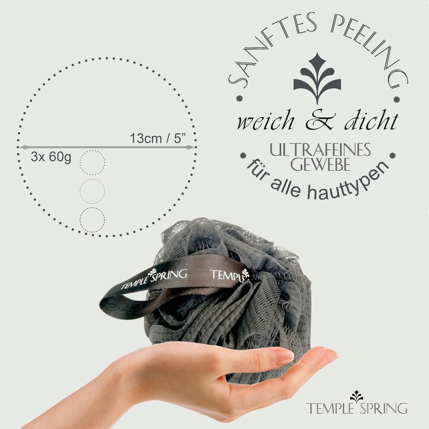 Temple Spring Recycled Exfoliating Shower Sponge