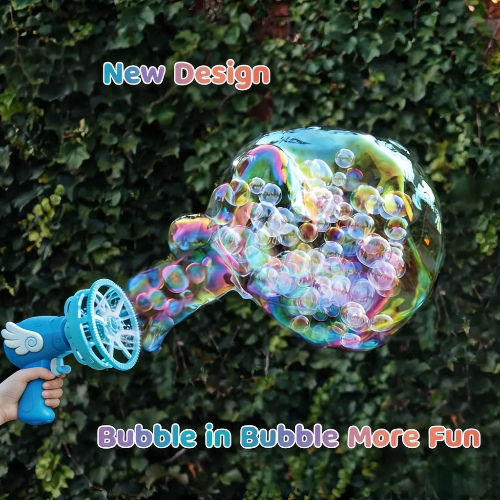 Bubble-in-Bubble Magic Bubble Gun for Kids