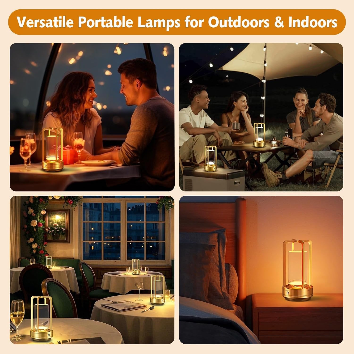 Cordless Rechargeable Table Lamp — Dimmable LED