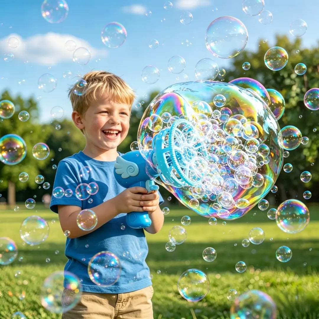 Bubble-in-Bubble Magic Bubble Gun for Kids