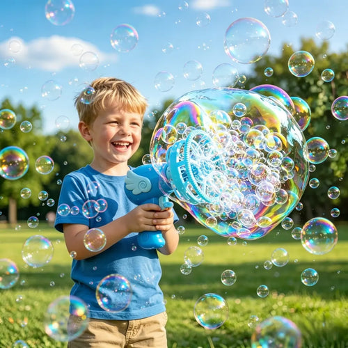 Bubble-in-Bubble Magic Bubble Gun for Kids