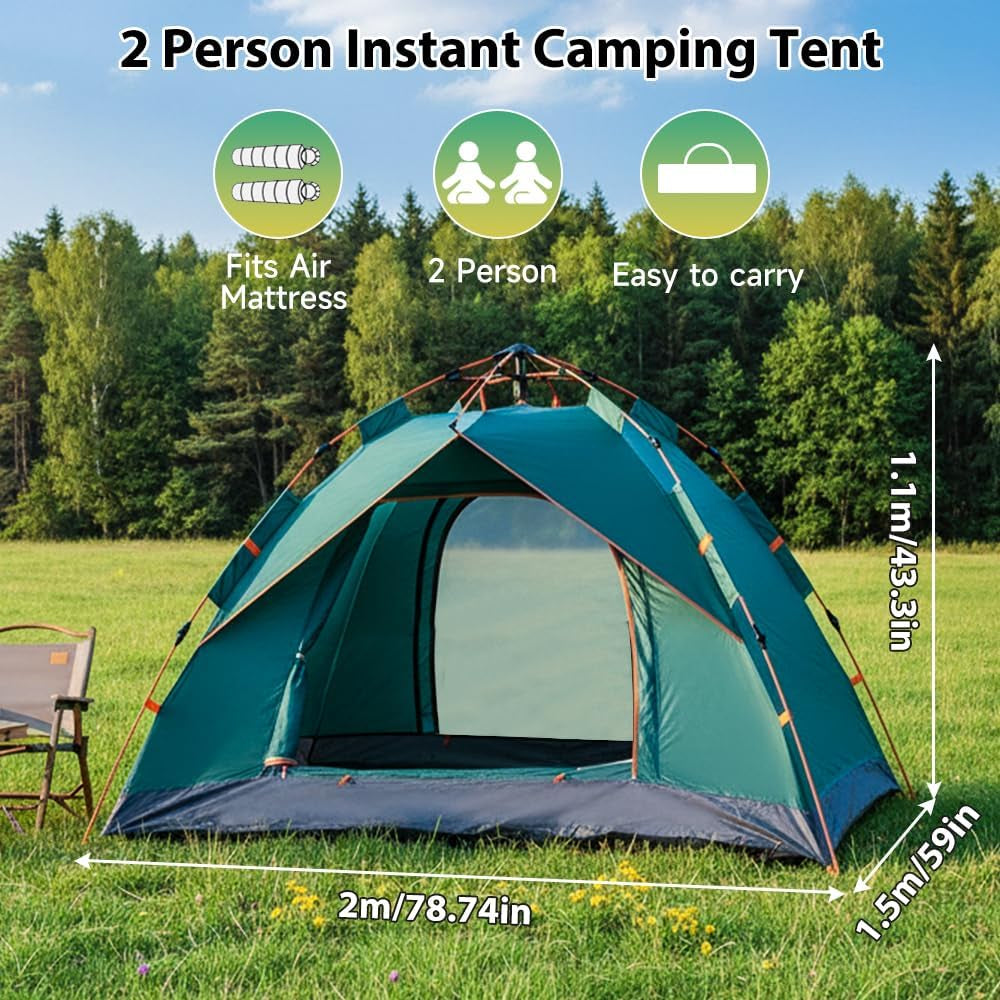 PopUp 2-Person Camping Tent — Waterproof