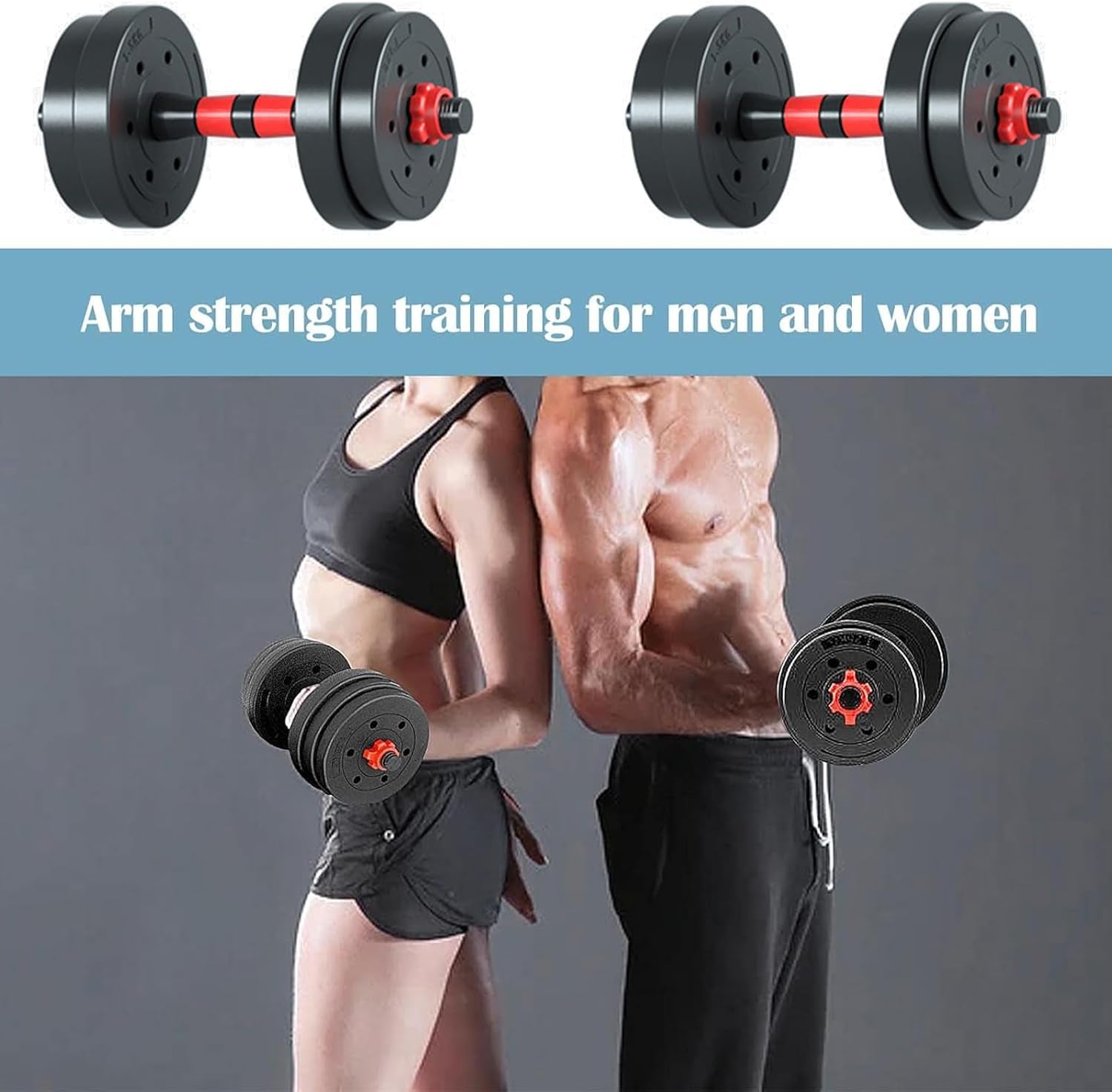2-in-1 Adjustable Dumbbell & Barbell Set