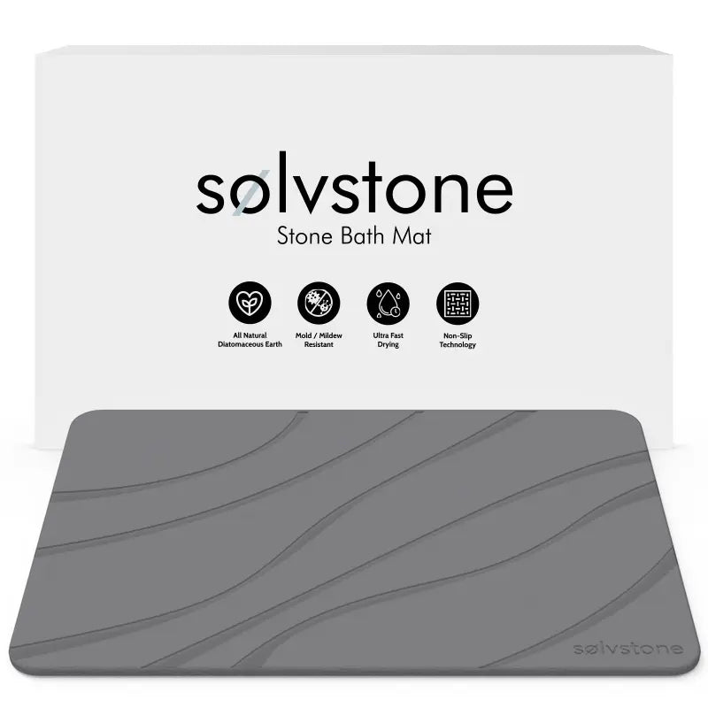 SØLVSTONE Quick-Dry Stone Bath Mat — Waves