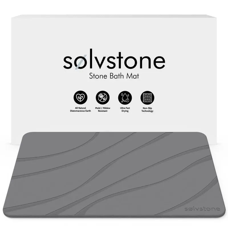 SØLVSTONE Quick-Dry Stone Bath Mat — Waves