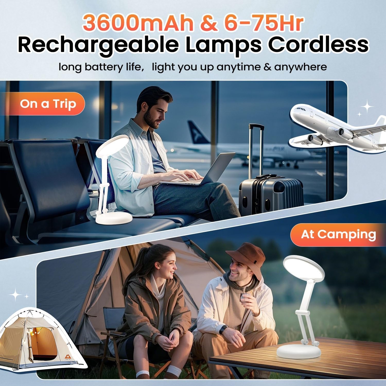 Fold & Go Wireless LED Desk Lamp